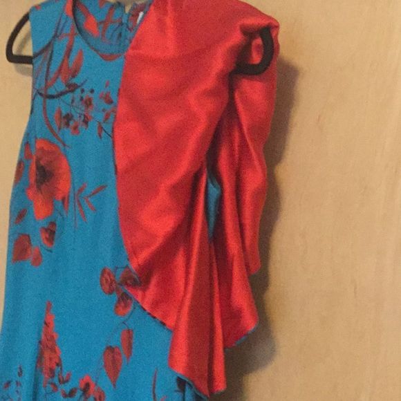 Sachin Babi April Floral Dress w One Draped Sleeve - Picture 6 of 16